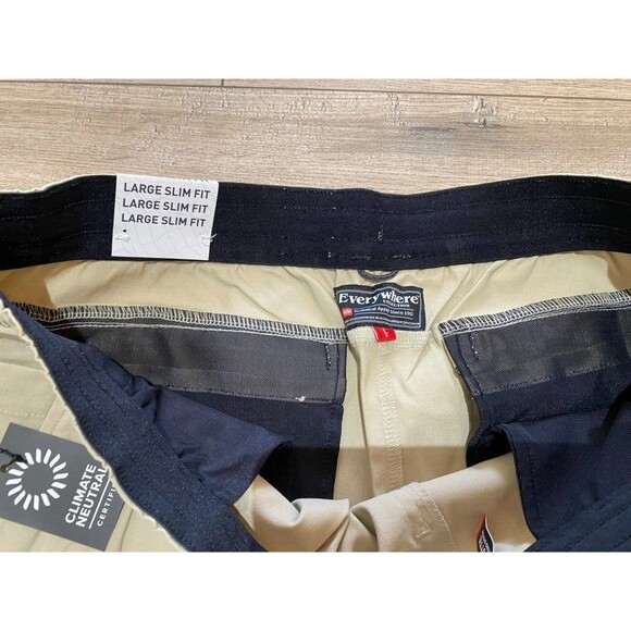 686 Everywhere Pant Mens L Stretch Beige Slim Jogger Zipper Pockets Drawstring - Picture 3 of 9